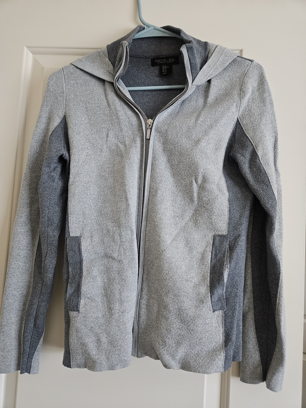 Rachel Zoe Two-Tone Gray Zip Hoodie